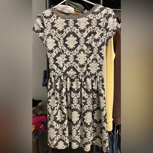 Xhilaration Black and Cream Patterned Mini Dress
